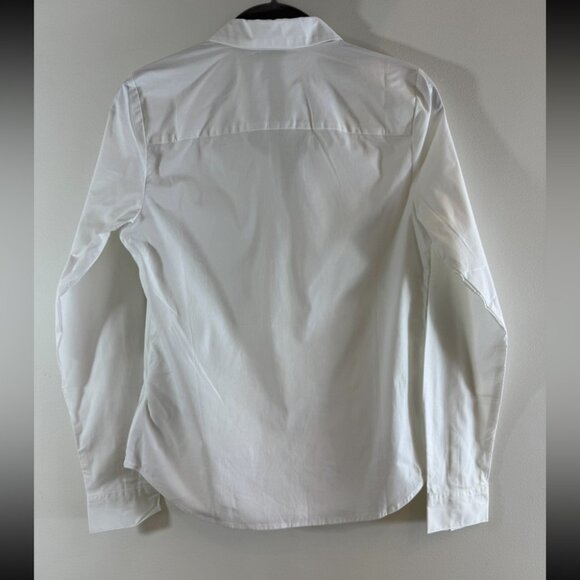 ASOS Design White Long Sleeve Fitted Collared Button Front Shirt - Picture 5 of 9